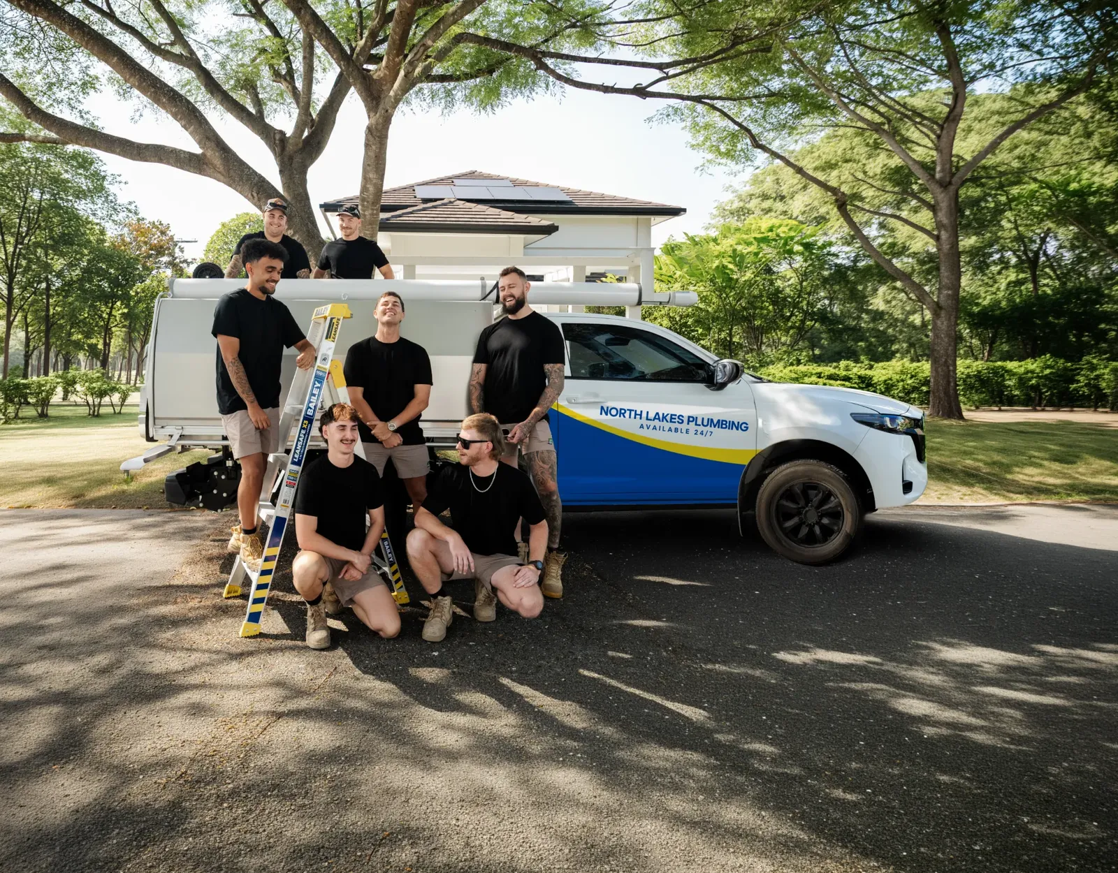 North Lakes Plumbing ute and team